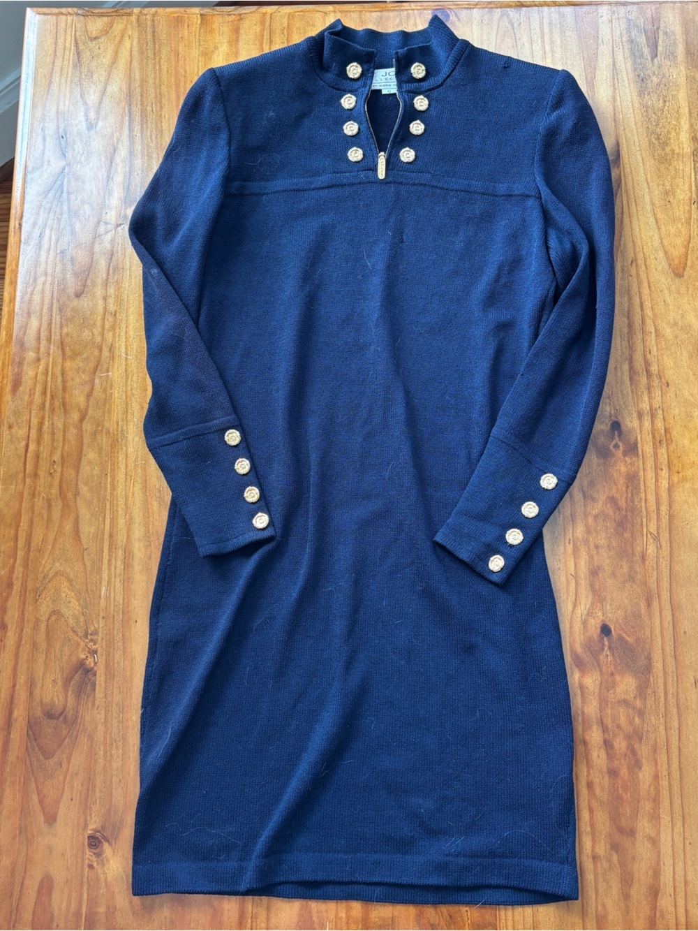 St John Santana Navy Blue Knit Dress